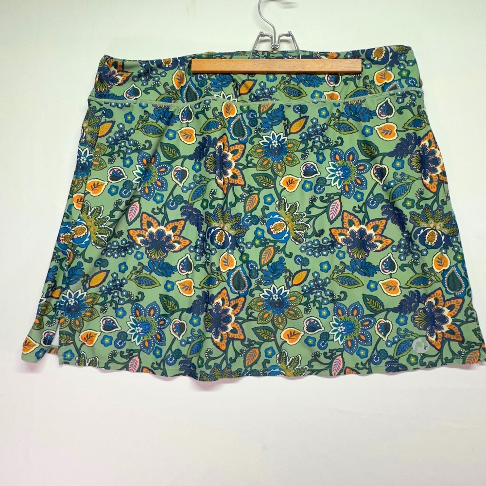Moteepi Womens Green Floral‎ Paisley Athletic Skort Sport Skirt with Pockets XXL